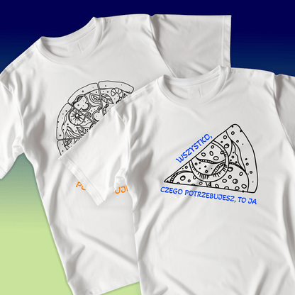 Zestaw 2 koszulek PIZZA - spersonalizowany prezent dla pary - idamell.com