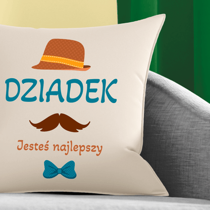 Zestaw 2 poduszek z własnym nadrukiem BABCIA I DZIADEK - spersonalizowany prezent dla dziadków - idamell.com