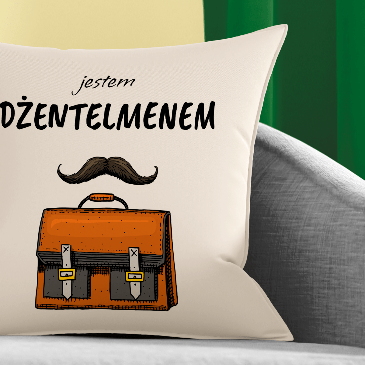 Zestaw 2 poduszek z własnym nadrukiem DAMA & DŻENTELMEN - spersonalizowany prezent dla pary - idamell.com