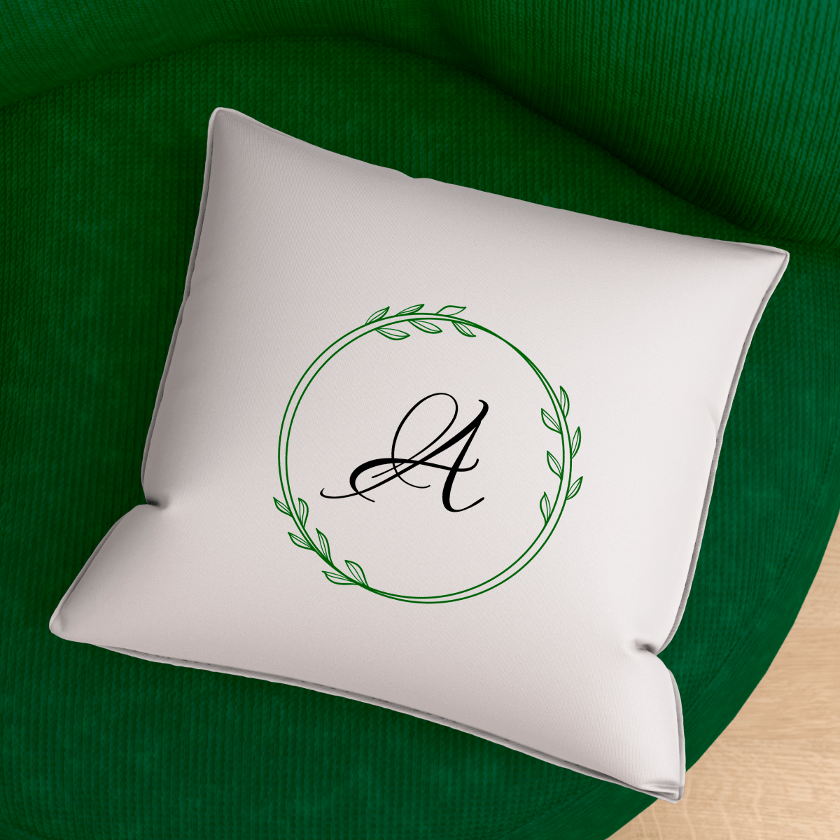 Zestaw 2 poduszek z własnym nadrukiem MONOGRAM - spersonalizowany prezent dla pary - idamell.com
