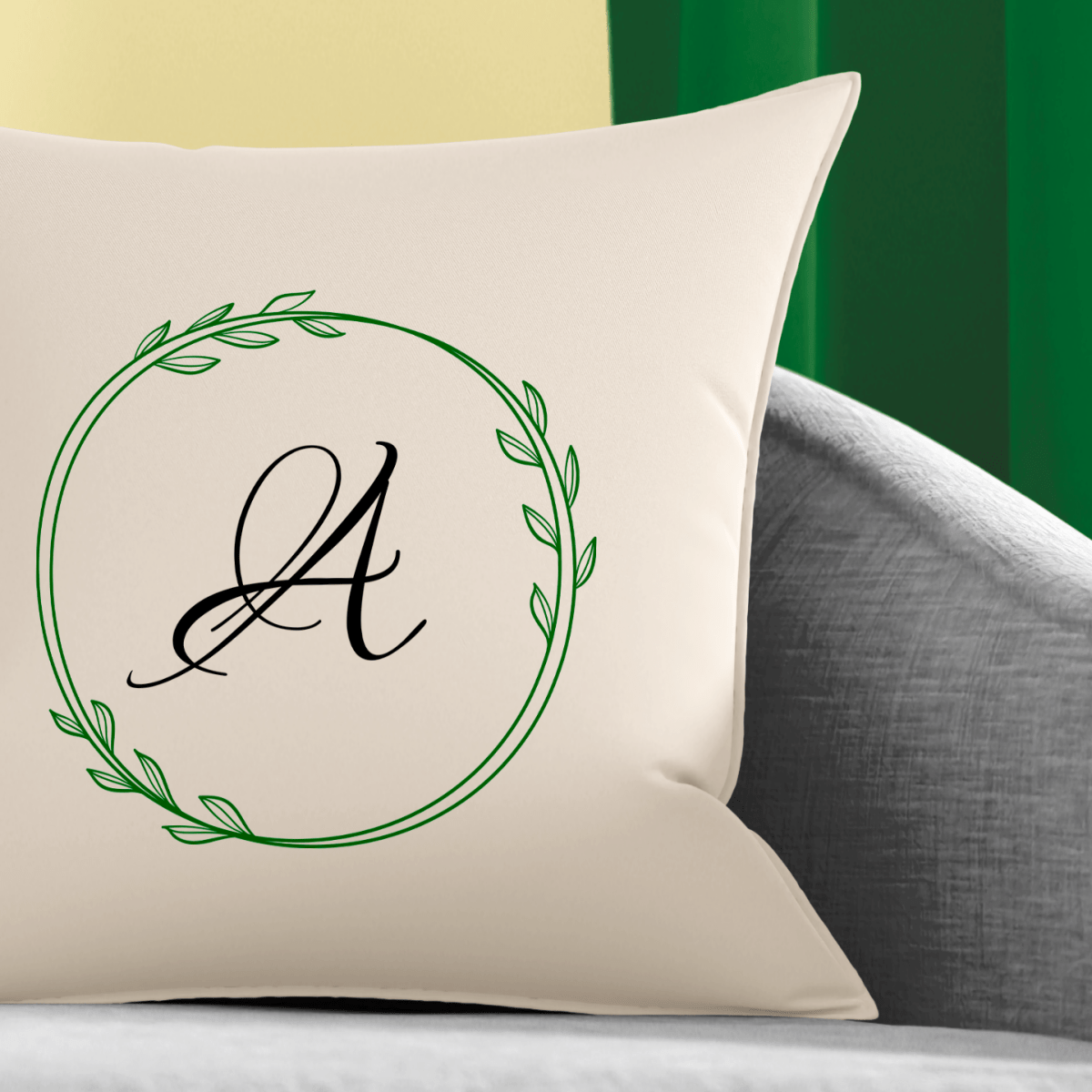 Zestaw 2 poduszek z własnym nadrukiem MONOGRAM - spersonalizowany prezent dla pary - idamell.com