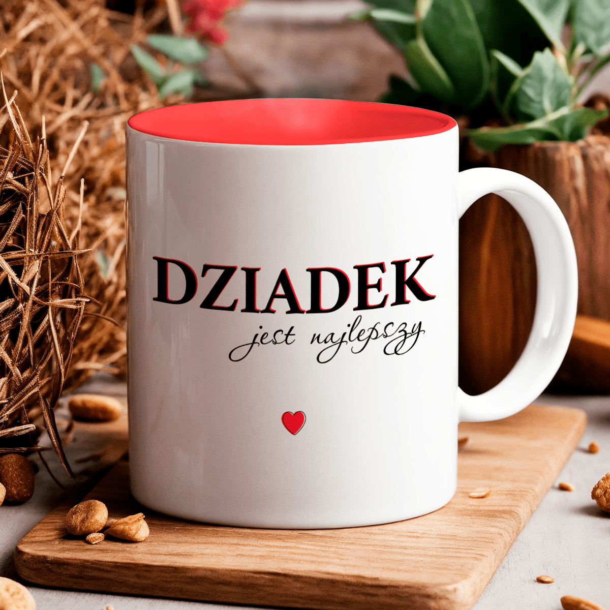 Zestaw DZIADKOWIE - 4 x kubek z nadrukiem, spersonalizowany prezent dla dziadków - idamell.com