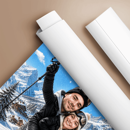 Zimowa para - plakat, spersonalizowany prezent dla pary - idamell.com