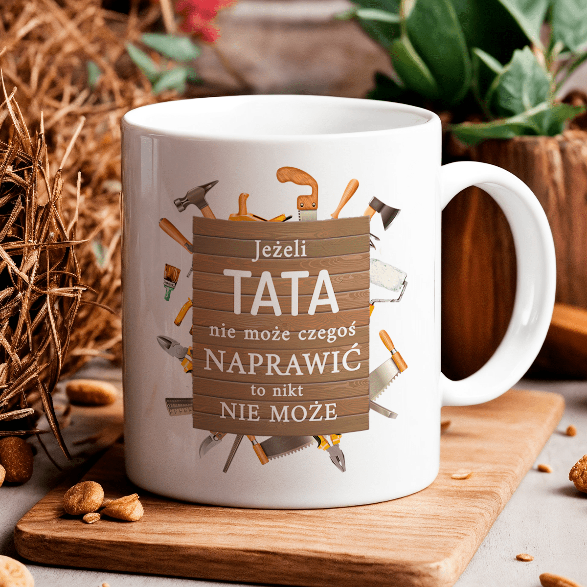 Złota rączka - 1x Kubek z nadrukiem, spersonalizowany prezent dla taty - idamell.com