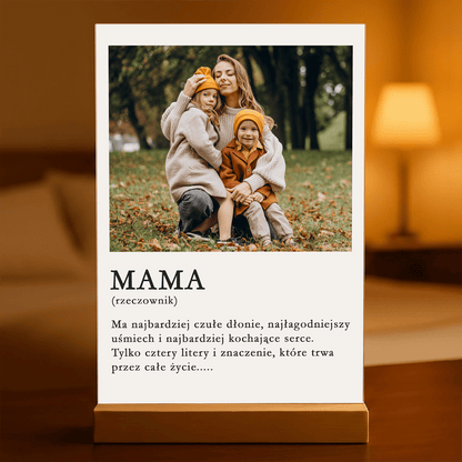 Znaczenie słowa MAMA - Druk na szkle, spersonalizowany prezent dla mamy - idamell.com