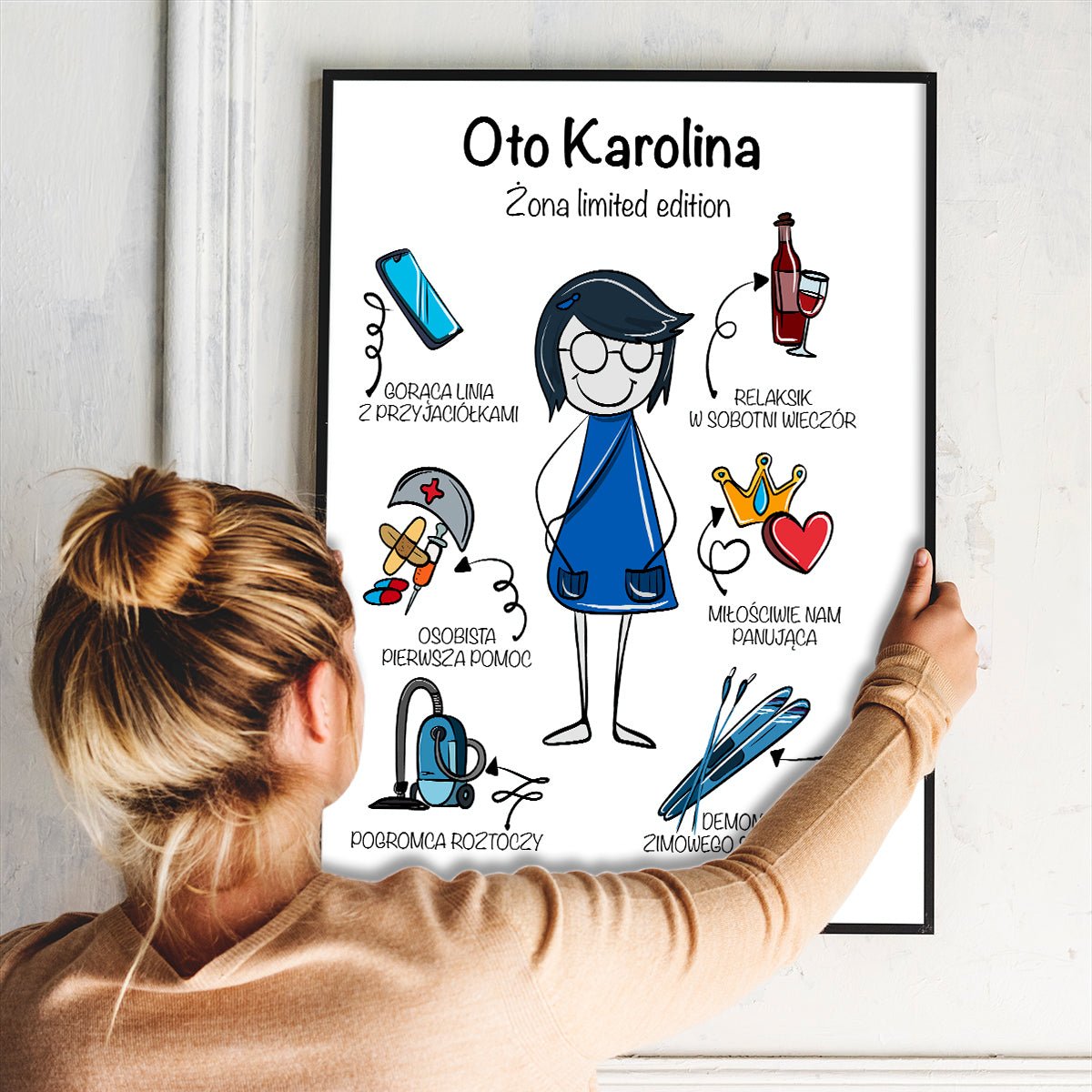 Żona edycja limitowana - plakat, spersonalizowany prezent dla żony - idamell.com