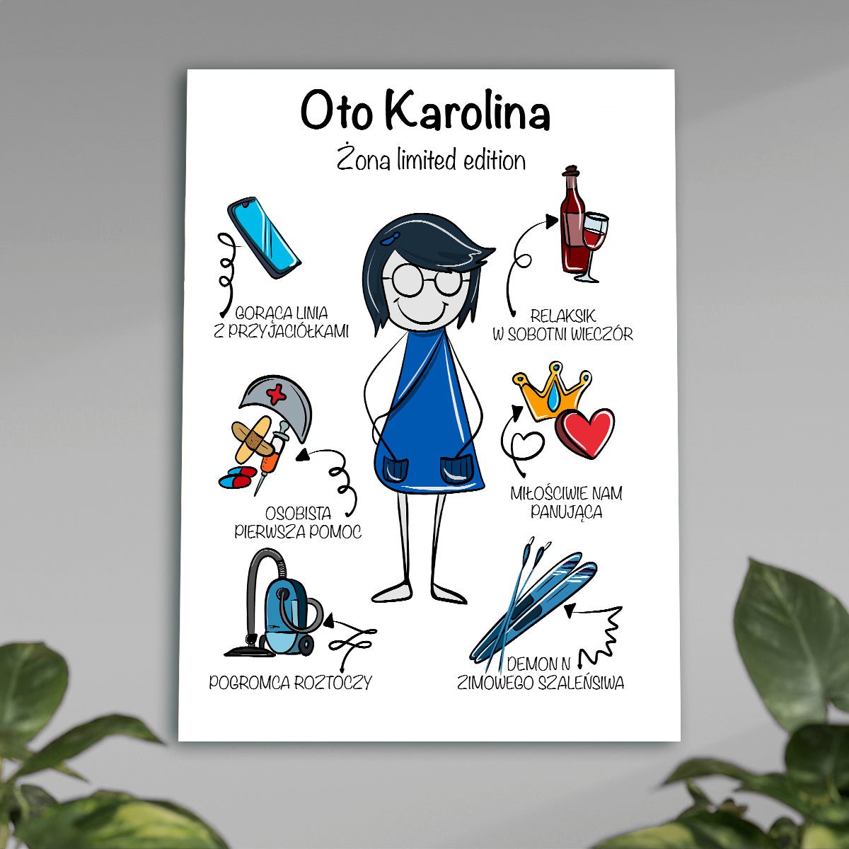 Żona edycja limitowana - plakat, spersonalizowany prezent dla żony - idamell.com