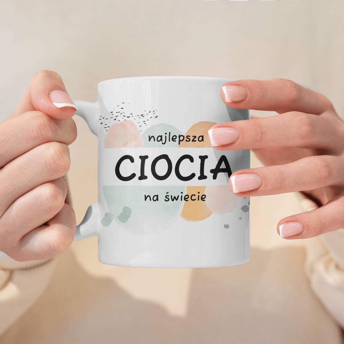 Życzenia dla cioci - 1x Kubek z nadrukiem, spersonalizowany prezent dla cioci - idamell.com