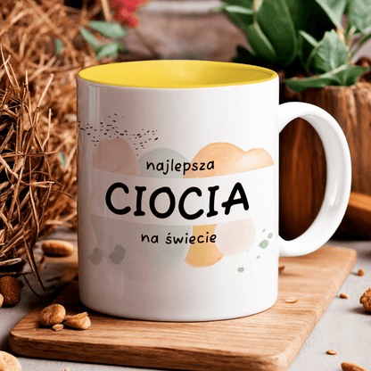 Życzenia dla cioci - 1x Kubek z nadrukiem, spersonalizowany prezent dla cioci - idamell.com