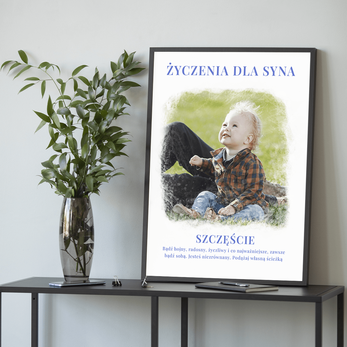 Życzenia dla syna - plakat, spersonalizowany prezent dla dziecka - idamell.com