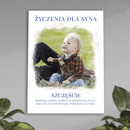 Życzenia dla syna - plakat, spersonalizowany prezent dla dziecka - idamell.com