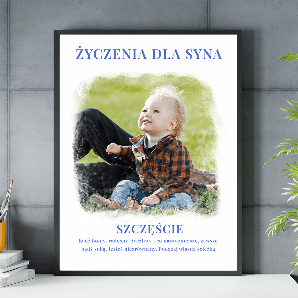 Życzenia dla syna - plakat, spersonalizowany prezent dla dziecka - idamell.com