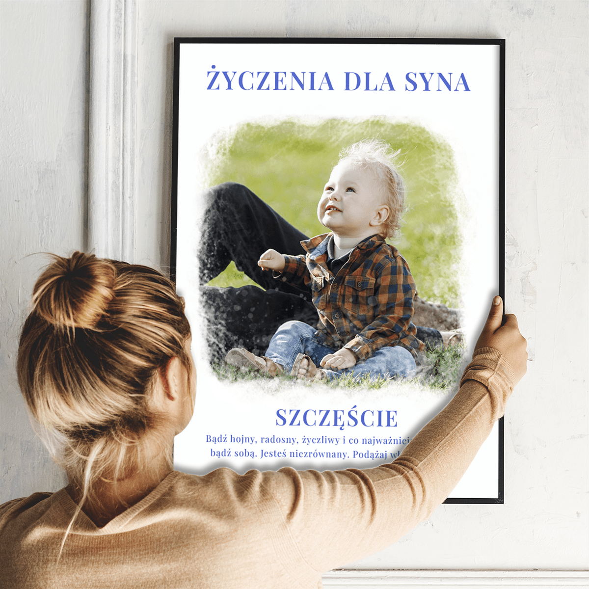 Życzenia dla syna - plakat, spersonalizowany prezent dla dziecka - idamell.com