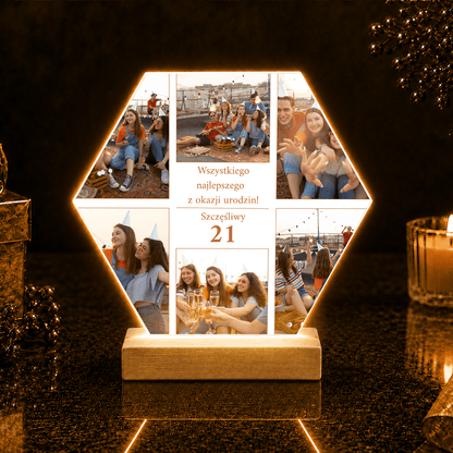 Życzenia na 21. urodziny - Druk na szkle, spersonalizowany prezent dla przyjaciela - idamell.com