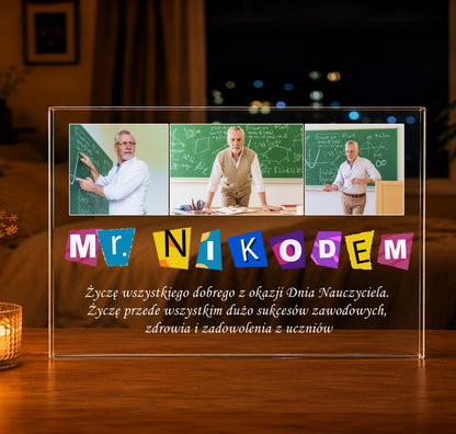 Życzenia na Dzień Nauczyciela - Druk na szkle, spersonalizowany prezent dla nauczyciela - idamell.com
