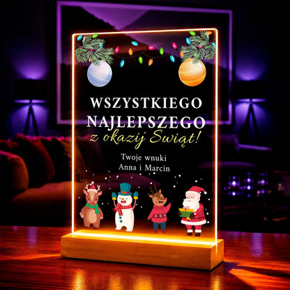 Życzenia na święta - Druk na szkle, spersonalizowany prezent dla dziadków - idamell.com