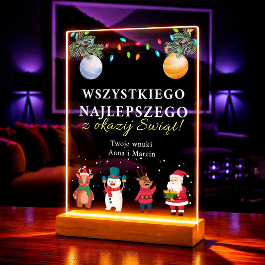 Życzenia na święta - Druk na szkle, spersonalizowany prezent dla dziadków - idamell.com