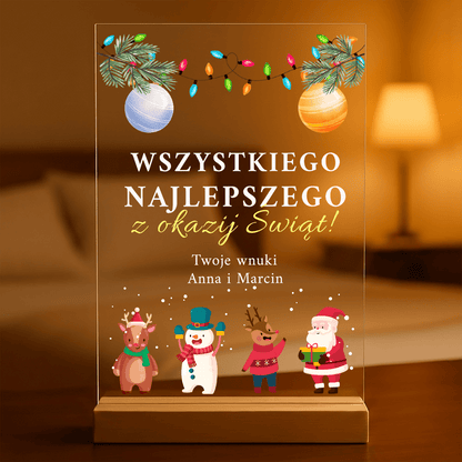 Życzenia na święta - Druk na szkle, spersonalizowany prezent dla dziadków - idamell.com