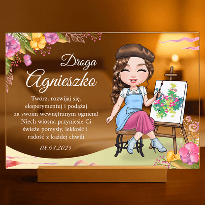 Życzenia od serca dla niej Clipart - Druk na szkle, spersonalizowany prezent dla niej - idamell.com
