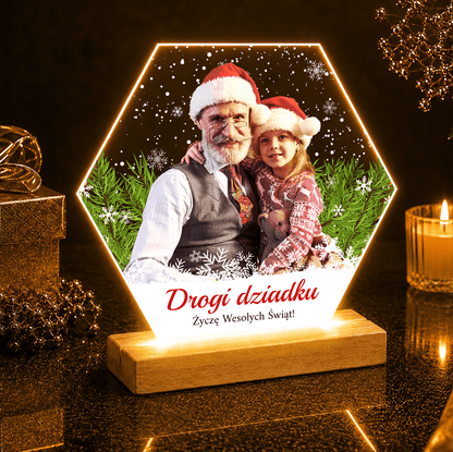 Życzenia świąteczne dla dziadka - Druk na szkle, spersonalizowany prezent dla dziadka - idamell.com