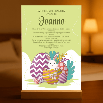 Życzenia Wielkanocne - Druk na szkle, spersonalizowany prezent dla niej - idamell.com