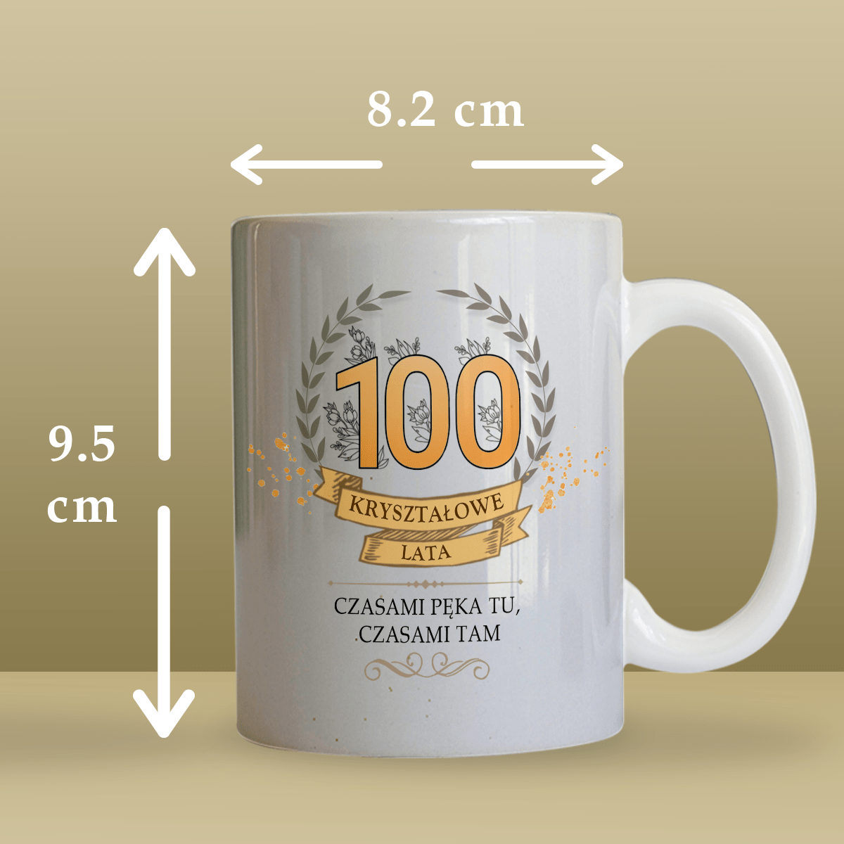 100 Kryształowe lata - 1x Kubek z nadrukiem, spersonalizowany prezent dla kobiety - idamell.com