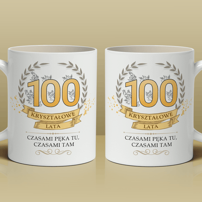 100 Kryształowe lata - 1x Kubek z nadrukiem, spersonalizowany prezent dla kobiety - idamell.com