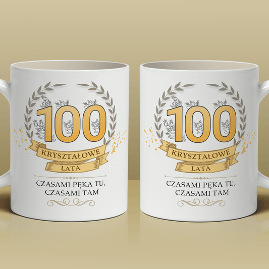 100 Kryształowe lata - 1x Kubek z nadrukiem, spersonalizowany prezent dla kobiety - idamell.com