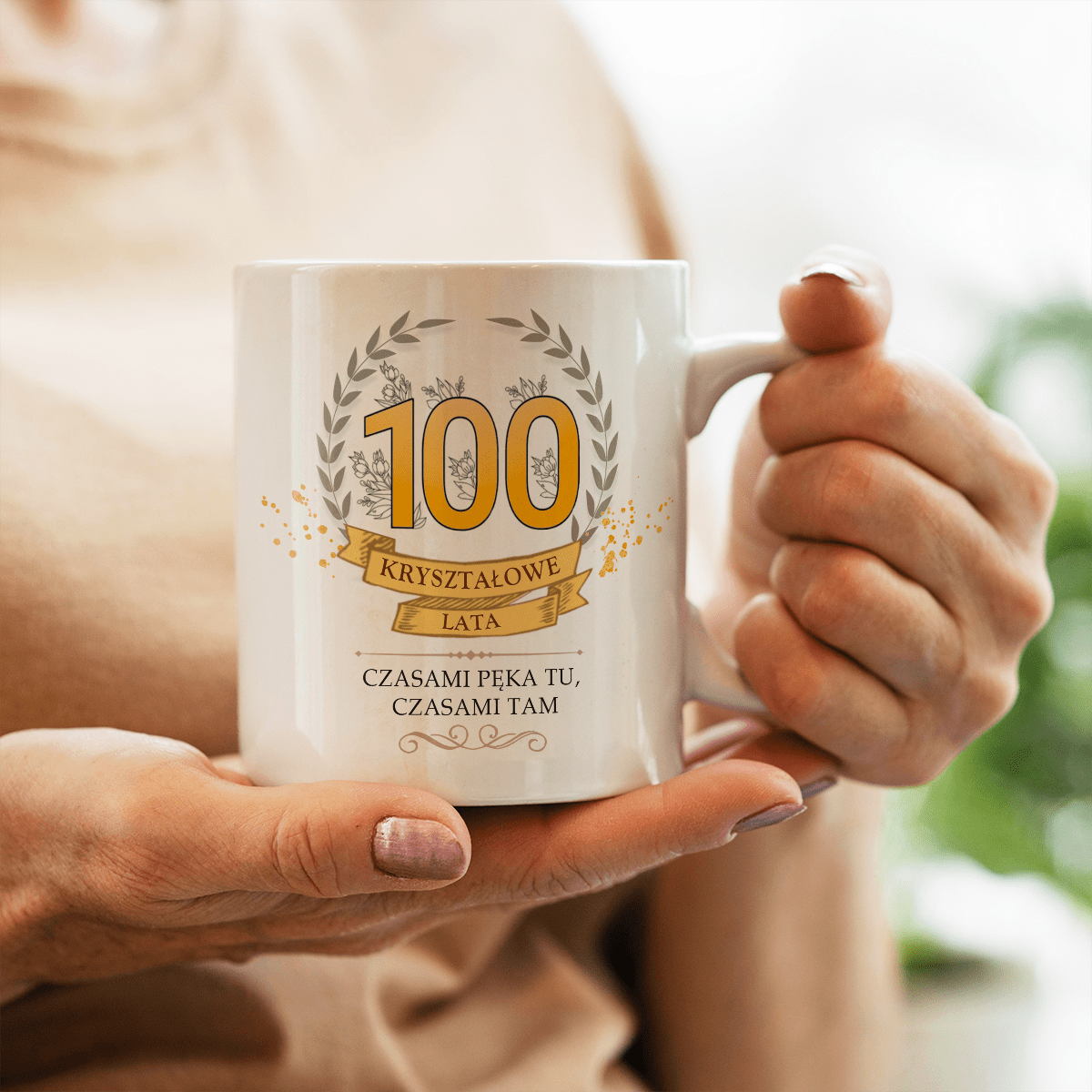 100 Kryształowe lata - 1x Kubek z nadrukiem, spersonalizowany prezent dla kobiety - idamell.com