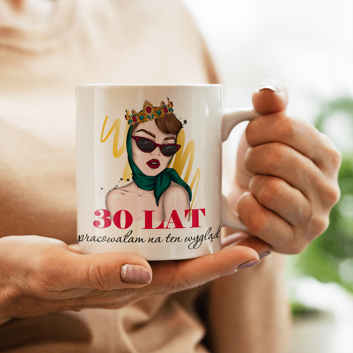 30 lat dama - 1x Kubek z nadrukiem, spersonalizowany prezent dla niej - idamell.com