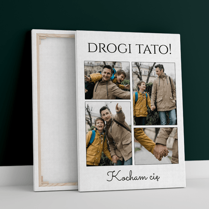 4 zdjęcia z tatą - druk na płótnie, spersonalizowany prezent dla taty - idamell.com