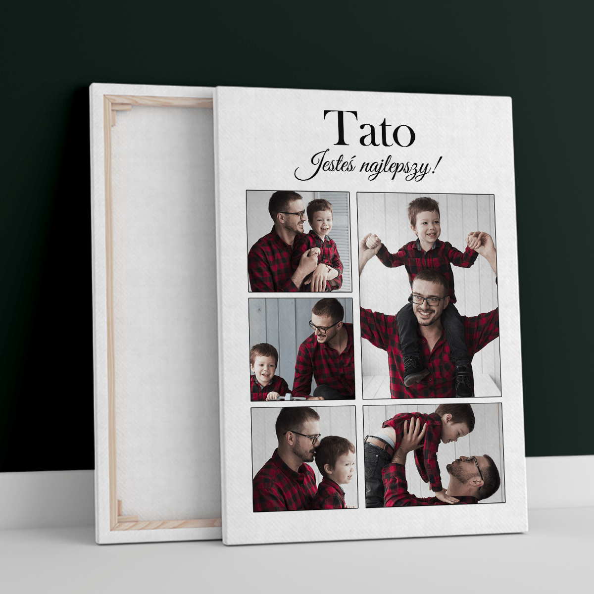5 zdjęć z tatą - druk na płótnie, spersonalizowany prezent dla taty - idamell.com