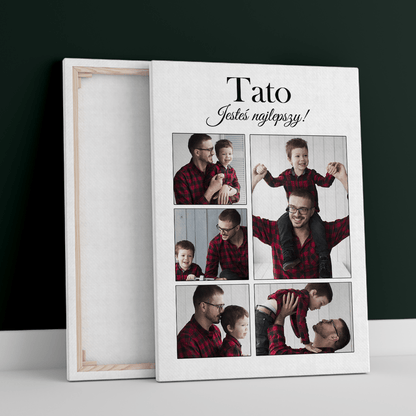 5 zdjęć z tatą - druk na płótnie, spersonalizowany prezent dla taty - idamell.com