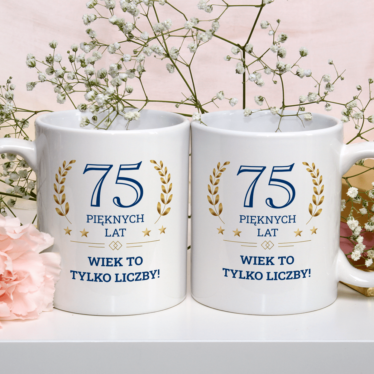 75 pięknych lat - 1x Kubek z nadrukiem, spersonalizowany prezent - idamell.com
