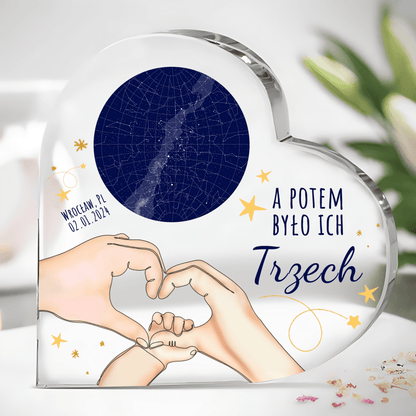 A potem było ich trzech - Szklane serce, spersonalizowany prezent dla rodziców - idamell.com