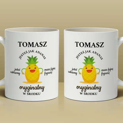 Ananas - 1x Kubek z nadrukiem, spersonalizowany prezent dla chłopaka - idamell.com