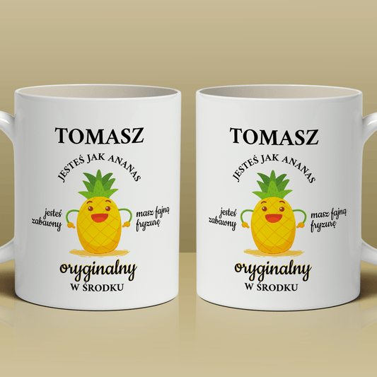 Ananas - 1x Kubek z nadrukiem, spersonalizowany prezent dla chłopaka - idamell.com