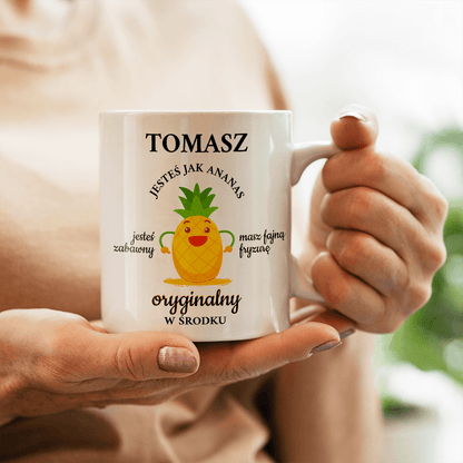 Ananas - 1x Kubek z nadrukiem, spersonalizowany prezent dla chłopaka - idamell.com