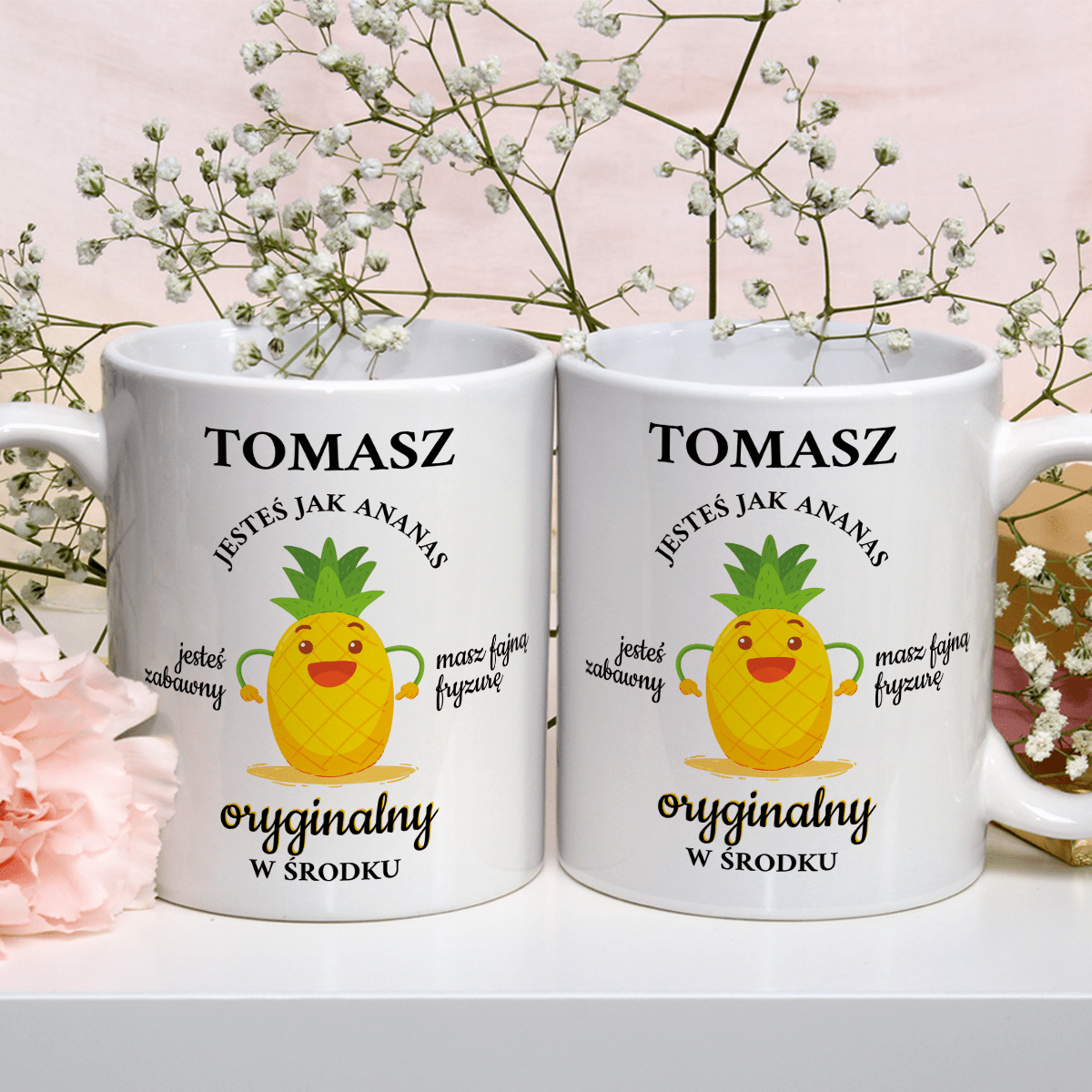 Ananas - 1x Kubek z nadrukiem, spersonalizowany prezent dla chłopaka - idamell.com