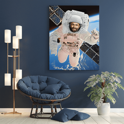 Astronauta kolorowy szkic - druk na płótnie, spersonalizowany prezent dla przyjaciela - idamell.com