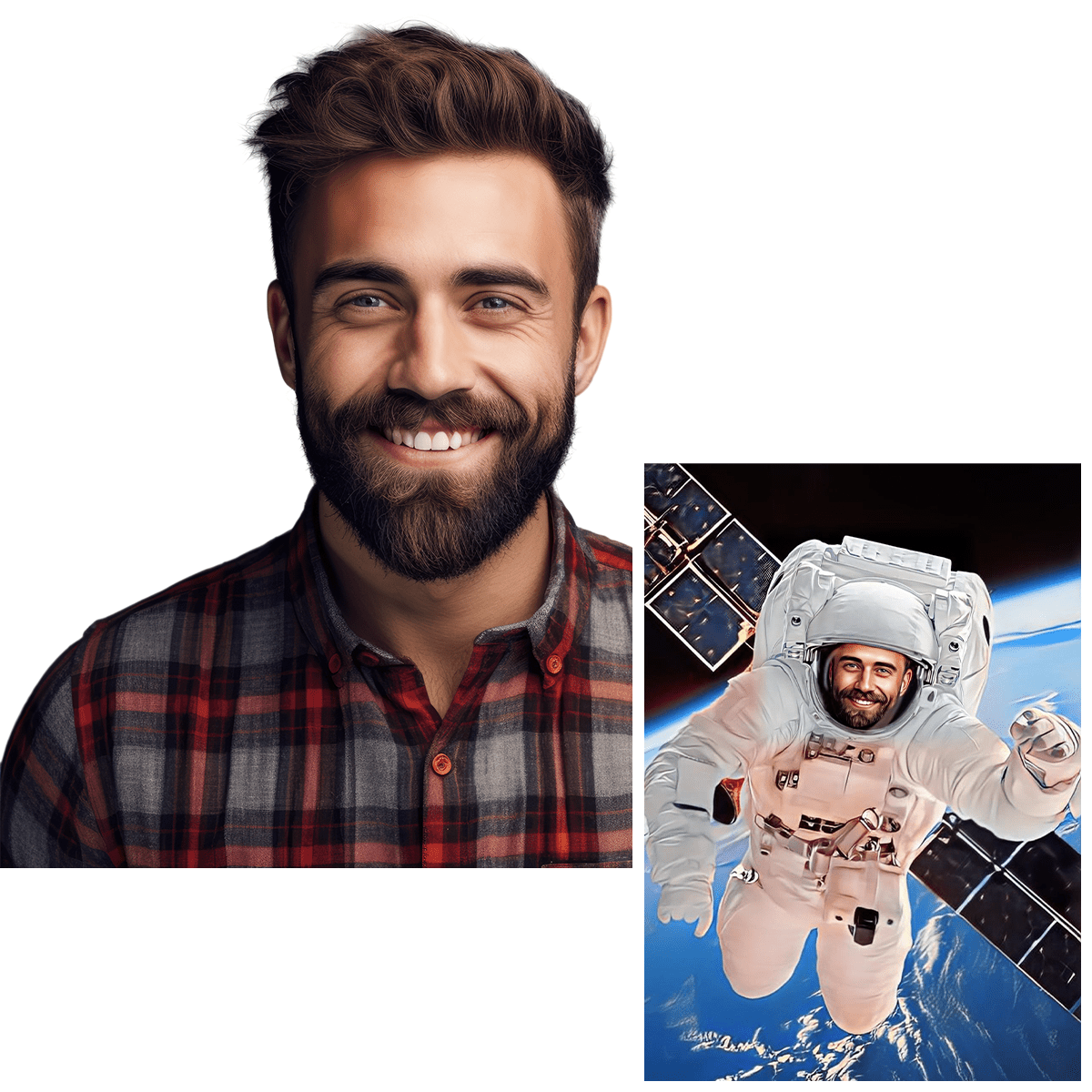 Astronauta kolorowy szkic - druk na płótnie, spersonalizowany prezent dla przyjaciela - idamell.com