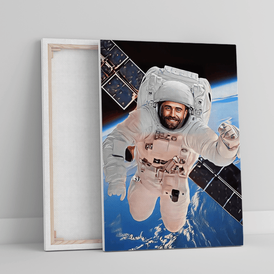 Astronauta kolorowy szkic - druk na płótnie, spersonalizowany prezent dla przyjaciela - idamell.com