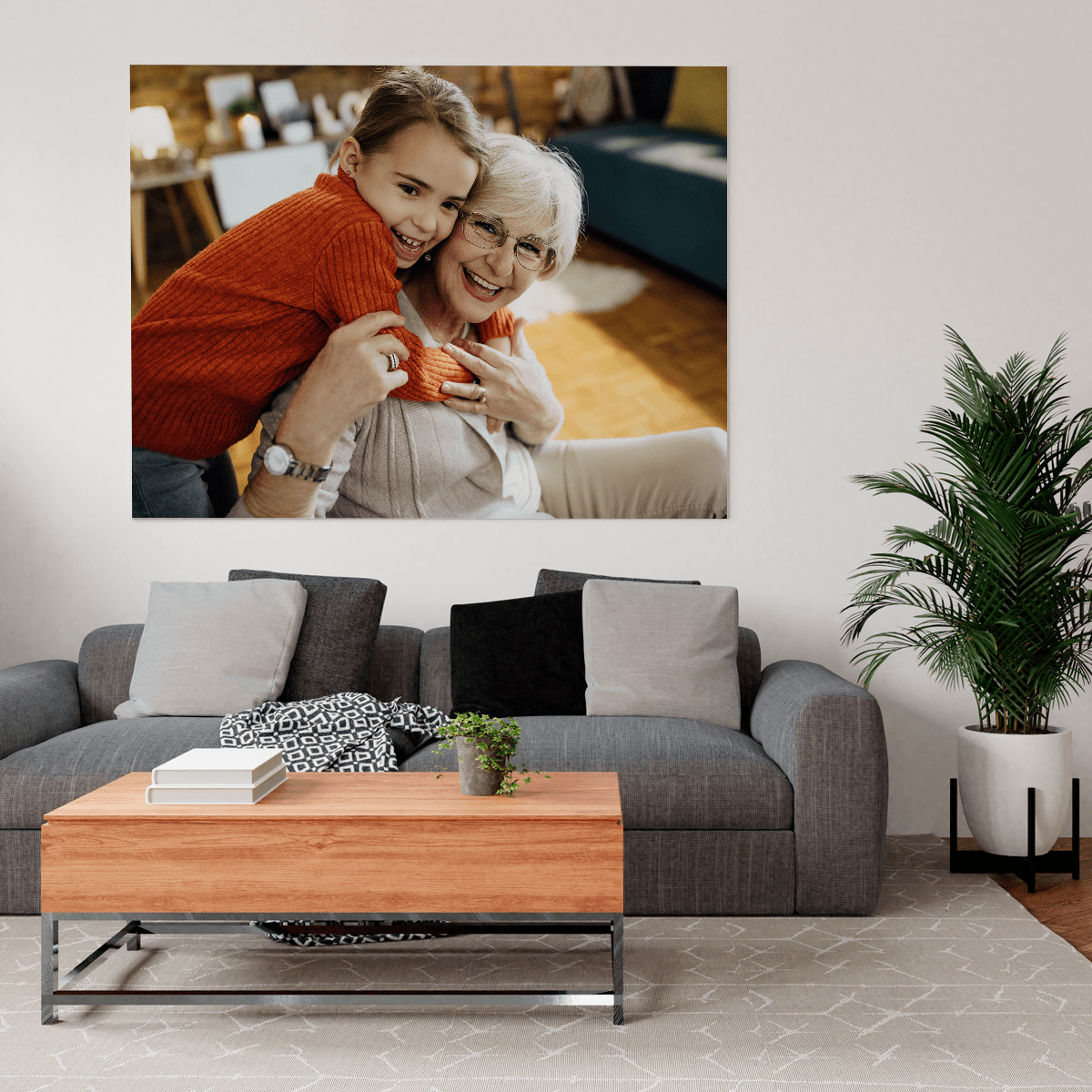 Babcia i wnuczka zdjęcie - druk na płótnie, spersonalizowany prezent dla babci - idamell.com