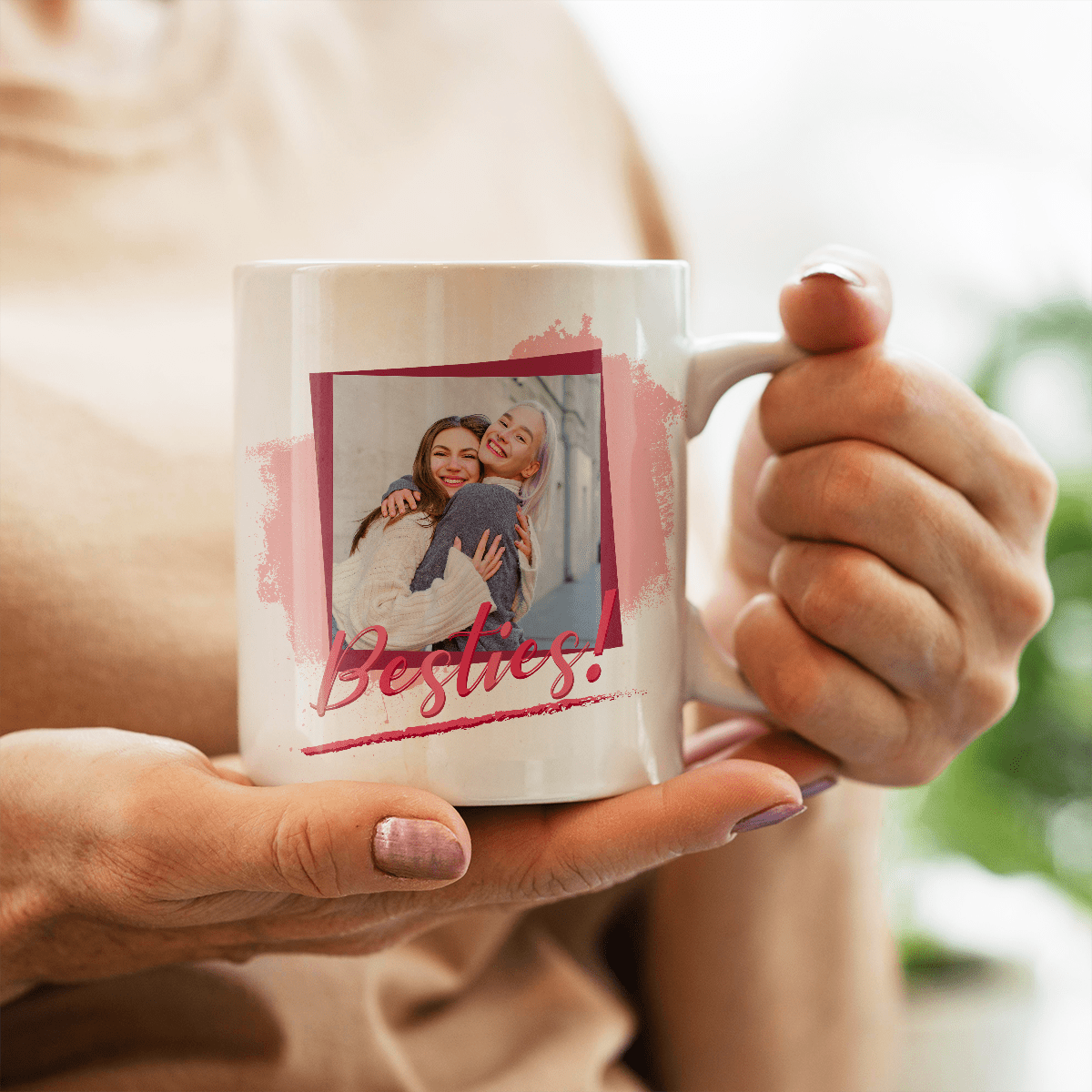 Besties - Zestaw 2 x Kubek z nadrukiem, spersonalizowany prezent dla przyjaciółek - idamell.com