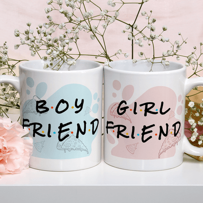 Boyfriend & Girlfriend - Zestaw 2 x Kubek z nadrukiem, spersonalizowany prezent dla pary - idamell.com
