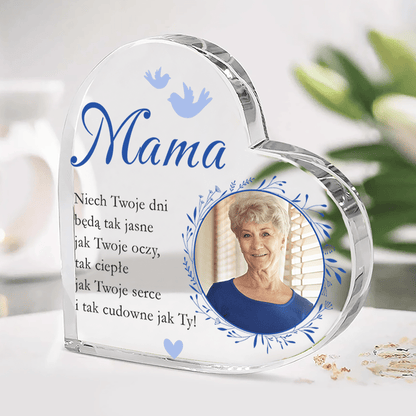 Cudowna mama - Szklane serce, spersonalizowany prezent dla mamy - idamell.com