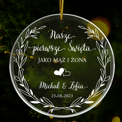 Dla małżeństwa - bombka choinkowa, spersonalizowany prezent dla pary - idamell.com