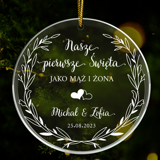 Dla małżeństwa - bombka choinkowa, spersonalizowany prezent dla pary - idamell.com