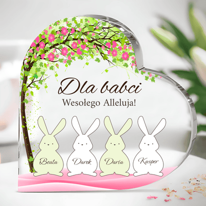 Dla mojej kochającej babci - Szklane serce, spersonalizowany prezent dla babci - idamell.com