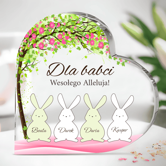 Dla mojej kochającej babci - Szklane serce, spersonalizowany prezent dla babci - idamell.com